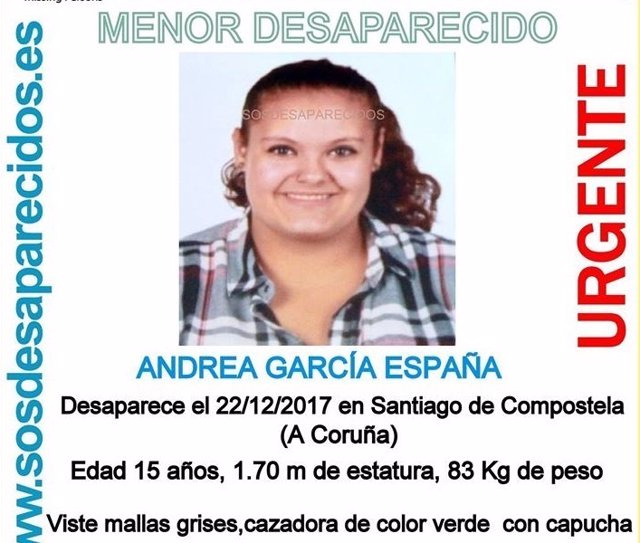 Andrea García España, desaparecida en Santiago