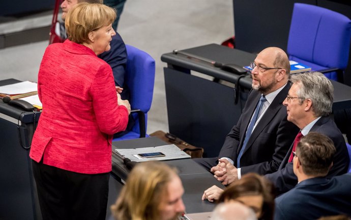 Angela Merkel y Martin Schulz