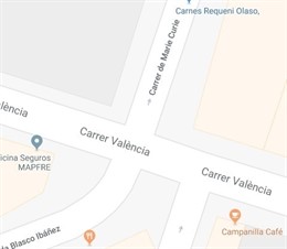 Cruce del atropello a una mujer en Mislata