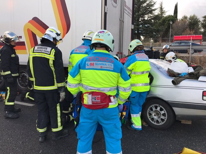 Accidente en la A-6 a la altura de Las Rozas