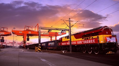 A newly launched panda-themed Chengdu-Europe freight train promotes Sichuan as a