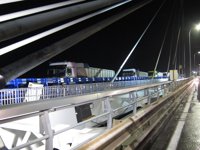 Casi 70 camiones participan en la prueba de carga que completa las comprobaciones de los nuevos carriles de Rande