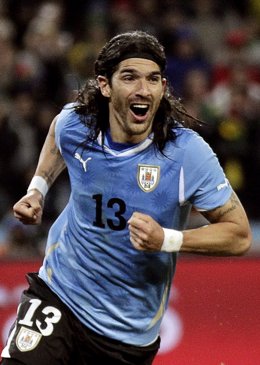 El loco Abreu con la selección uruguaya