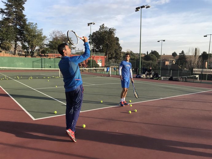 José María Díaz entrena con Albert Ramos