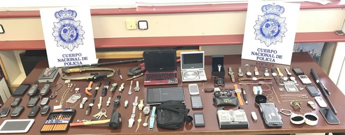 Articles intervinguts per la Policia Nacional a un grup especialitzat en robator