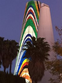 El Pabellón de la Unión Europea en la Cartuja (Sevilla) estrenará año iluminando su emblemático cono de banderas