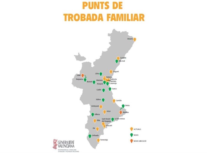 Mapa de puntos de encuentro familiar