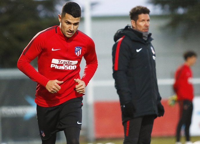 Vitolo completa su primer entrenamiento con el Atlético de Madrid