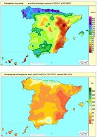El primer trimestre del año hidrológico deja un 44 por ciento menos lluvias de lo normal
