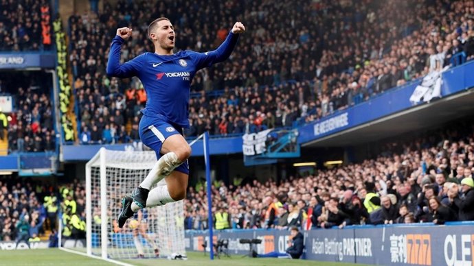 Hazard celebra un gol amb el Chelsea