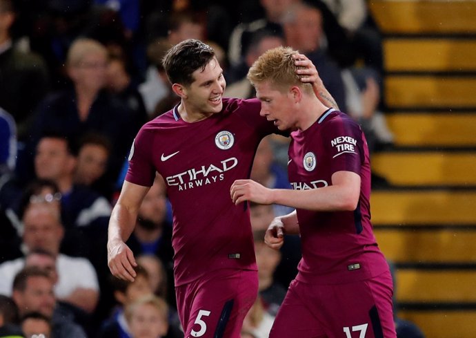 Kevin de Bruyne celebra un gol con el Manchester City