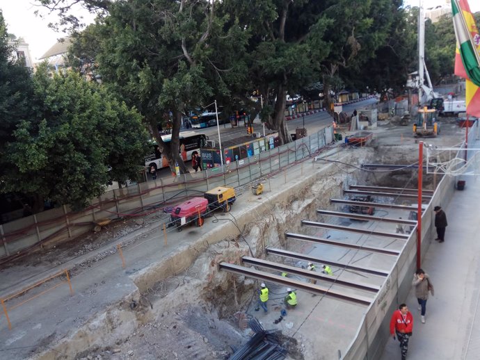 Obras Metro de Málaga alameda principal tramo atarazanas 28-12-17 junta obras