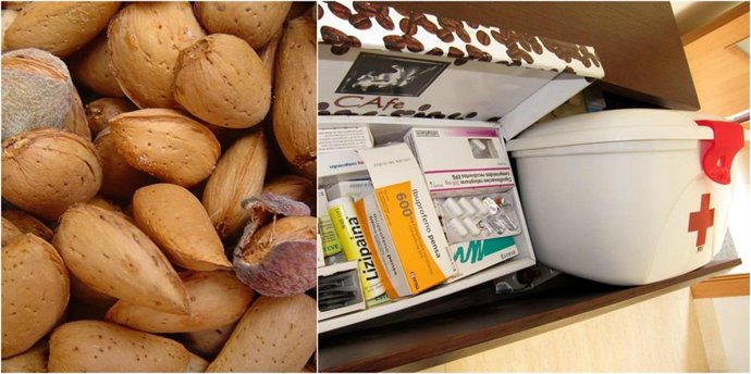 Frutos secos y un botiquín