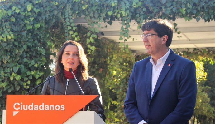 Juan Marín con Inés Arrimadas en Jerez