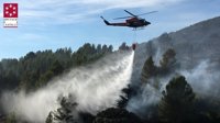 El fuego de Culla (Castellón) ya está estabilizado y se retiran los medios aéreos