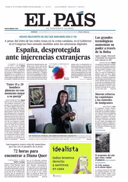 Primera página de El País del 31 de diciembre