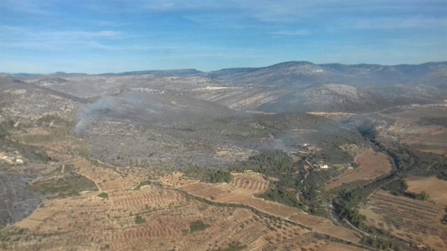 Vista aérea de la zona afectada