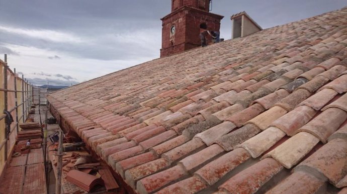 Reparada la cubierta de la iglesia de Santa Catalina de Ródenas (Teruel), 