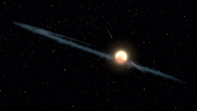 Impresión artística del polvo rodeando KIC 8462852