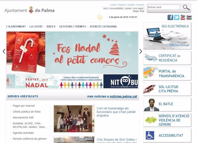 Web del Ayuntamiento de Palma
