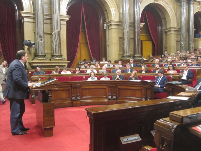 Oriol Junqueras en el ple del Parlament