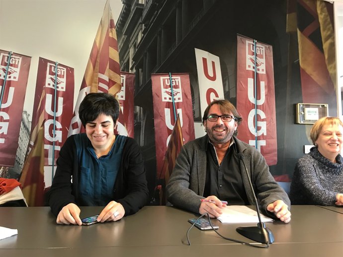 Laura Pelay i Camil Ros (UGT de Catalunya)
