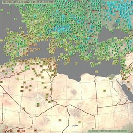 Mapa registra temperaturas
