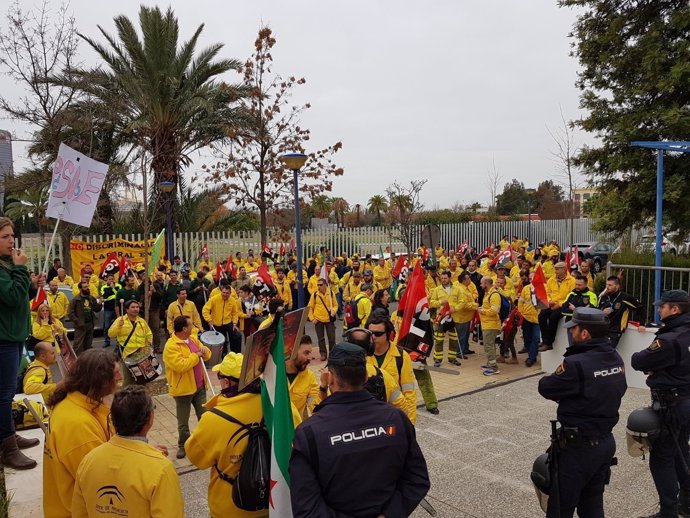 Protestas de los trabajadores de Amaya en Sevilla