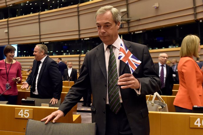  Nigel Farage, en la Eurocámara