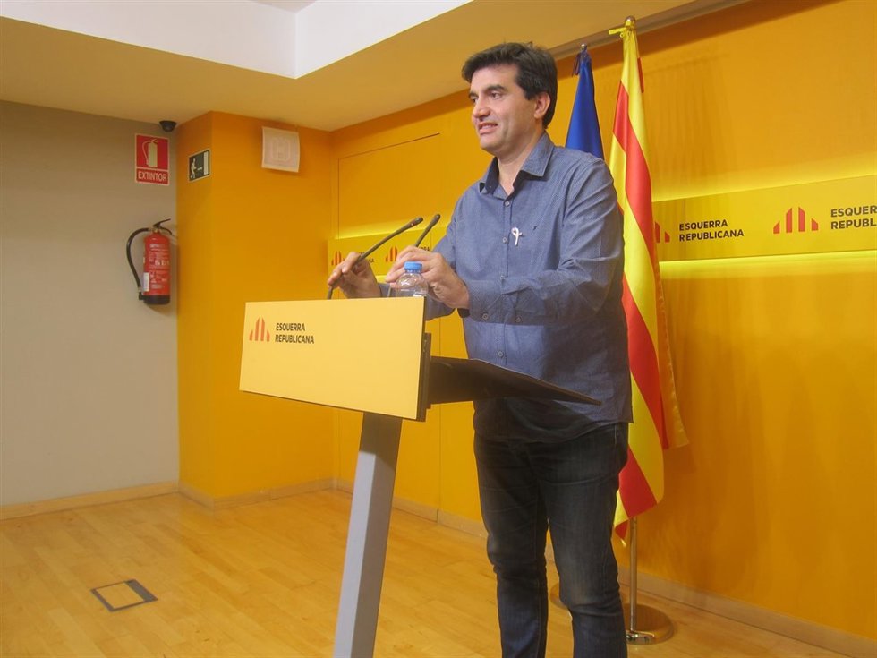 Sergi Sabrià (ERC) este lunes en rueda de prensa
