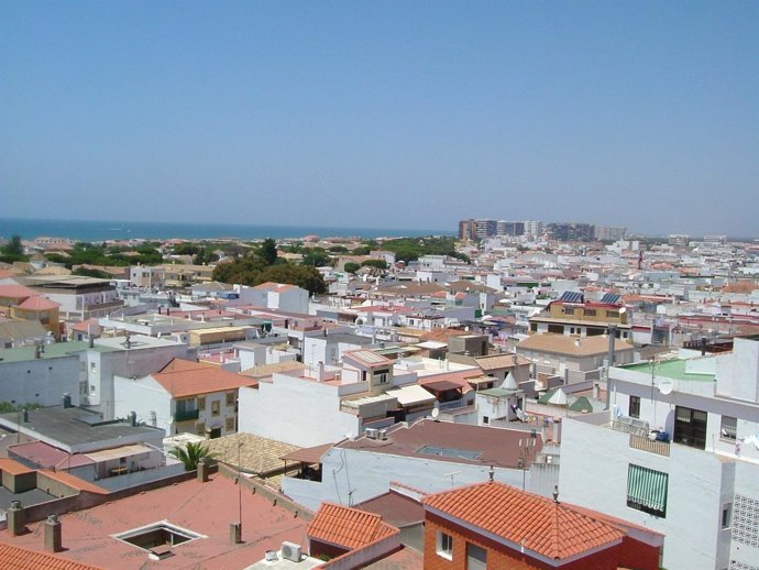 Vista aérea de Punta Umbría (Huelva).