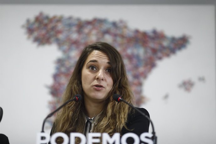 Rueda de prensa de Noelia Vera en la sede de Podemos