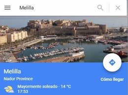 Imagen de Melilla en Google Maps