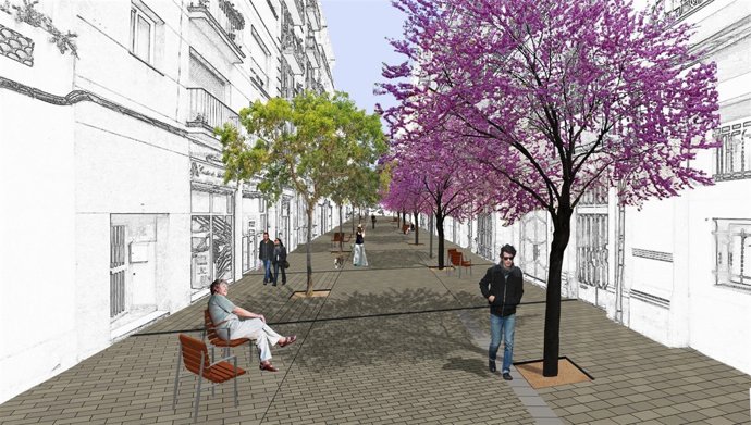 Reurbanización futura calle Concòrdia Barcelona