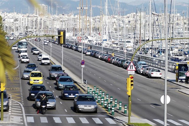 Tráfico en el Paseo Marítinmo de Mallorca