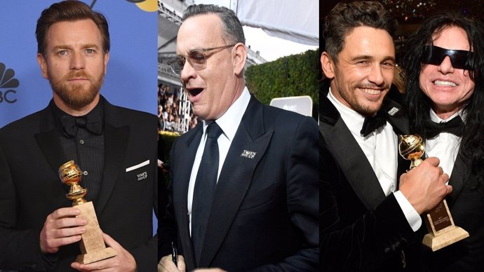 Ewan McGregor, Tom Hanks y James Franco en los Globos de Oro