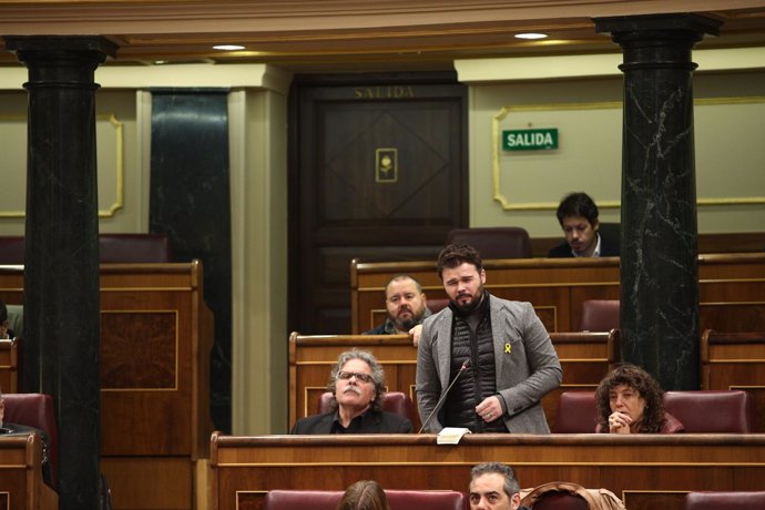 Gabriel Rufián en la sesión de control al Gobierno en el Congreso