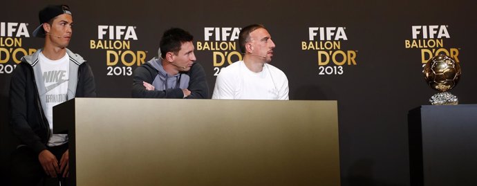 Cristiano Ronaldo, Messi y Ribery en el Balón de Oro