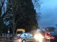 Herido un ciclista en un accidente con un coche en Santiago
