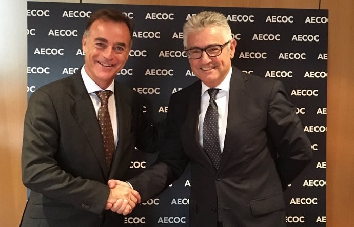 J.Antonio Valls (Alimentaria) y J.M.Bonmatí (Aecoc)