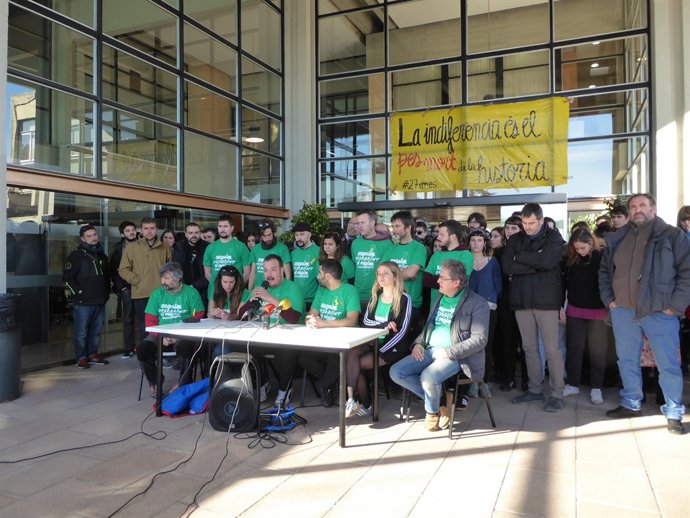 Roda de premsa dels investigats per haver ocupat el rectorat de la UAB