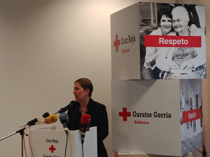 Uxue Bakros en la presentación de 'Espacio Activo' de Cruz Roja Navarra