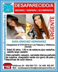 Activado el protocolo de búsqueda por una joven desaparecida en Los Palacios (Sevilla)