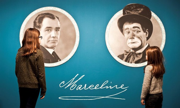 Cartel de la exposición "Marcelino, el príncipe de los payasos"