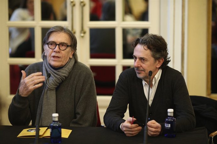Josep Maria Flotats i Pere Ponce a la presentació de l'obra Voltaire/Rousseau