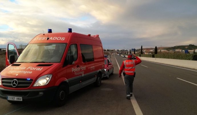 Imagen del accidente de tráfico en Tudela