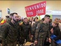 Llegan a Badajoz los 170 primeros militares de la Brigada 'Extremadura' XI tras más de ocho meses de misión en Letonia