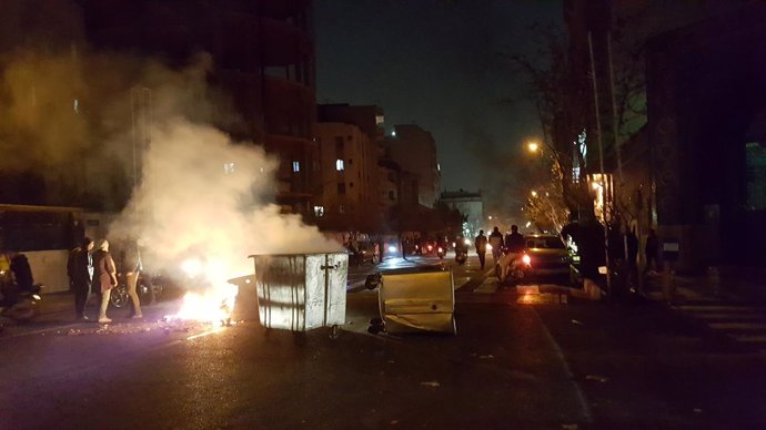 Protesta en Teherán, Irán, ocurrida el 30 de diciembre de 2017