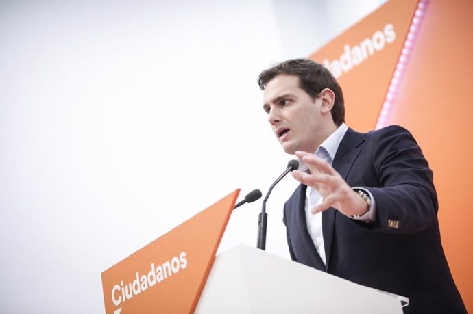 Rueda de prensa de Albert Rivera en la sede de Ciudadanos