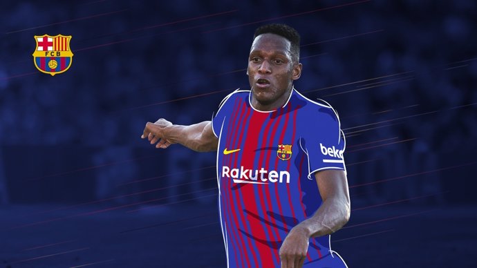Cartel anunciado del fichaje de Yerri Mina por el Barça